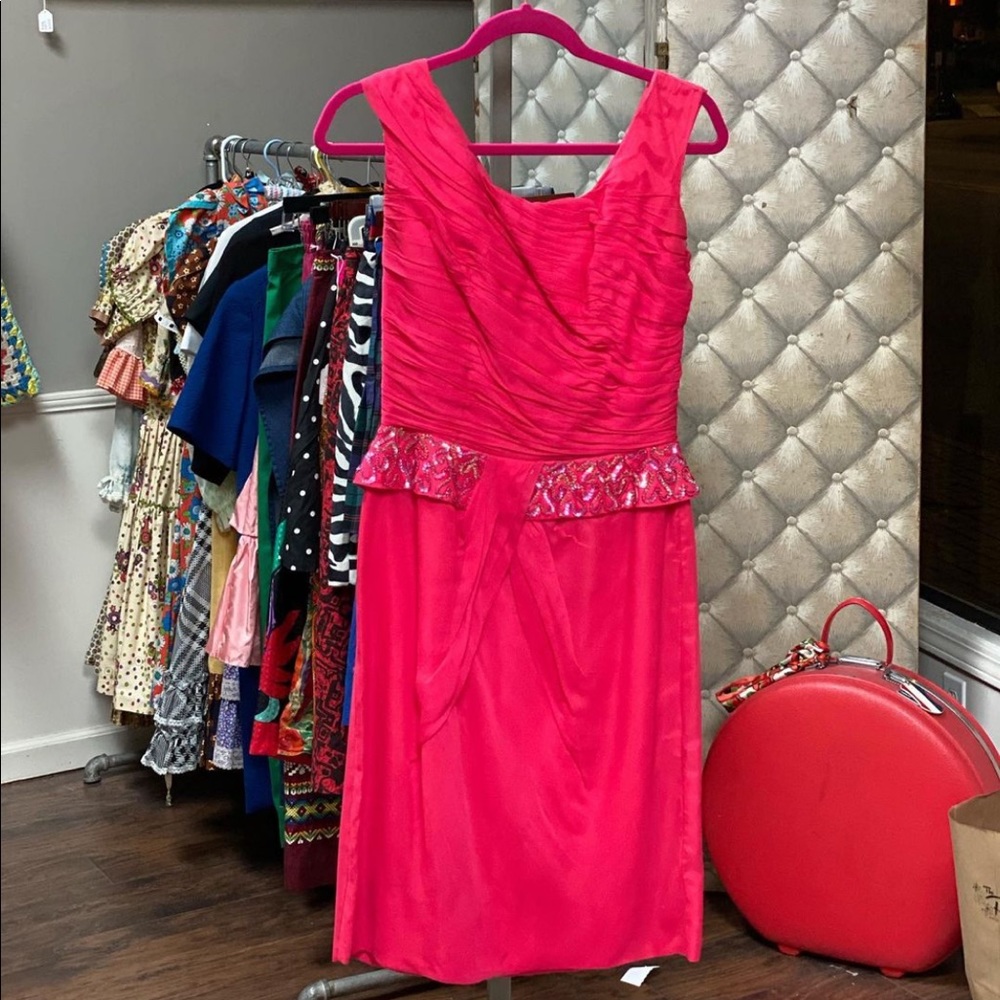 1960’s vintage hot pink cocktail dress